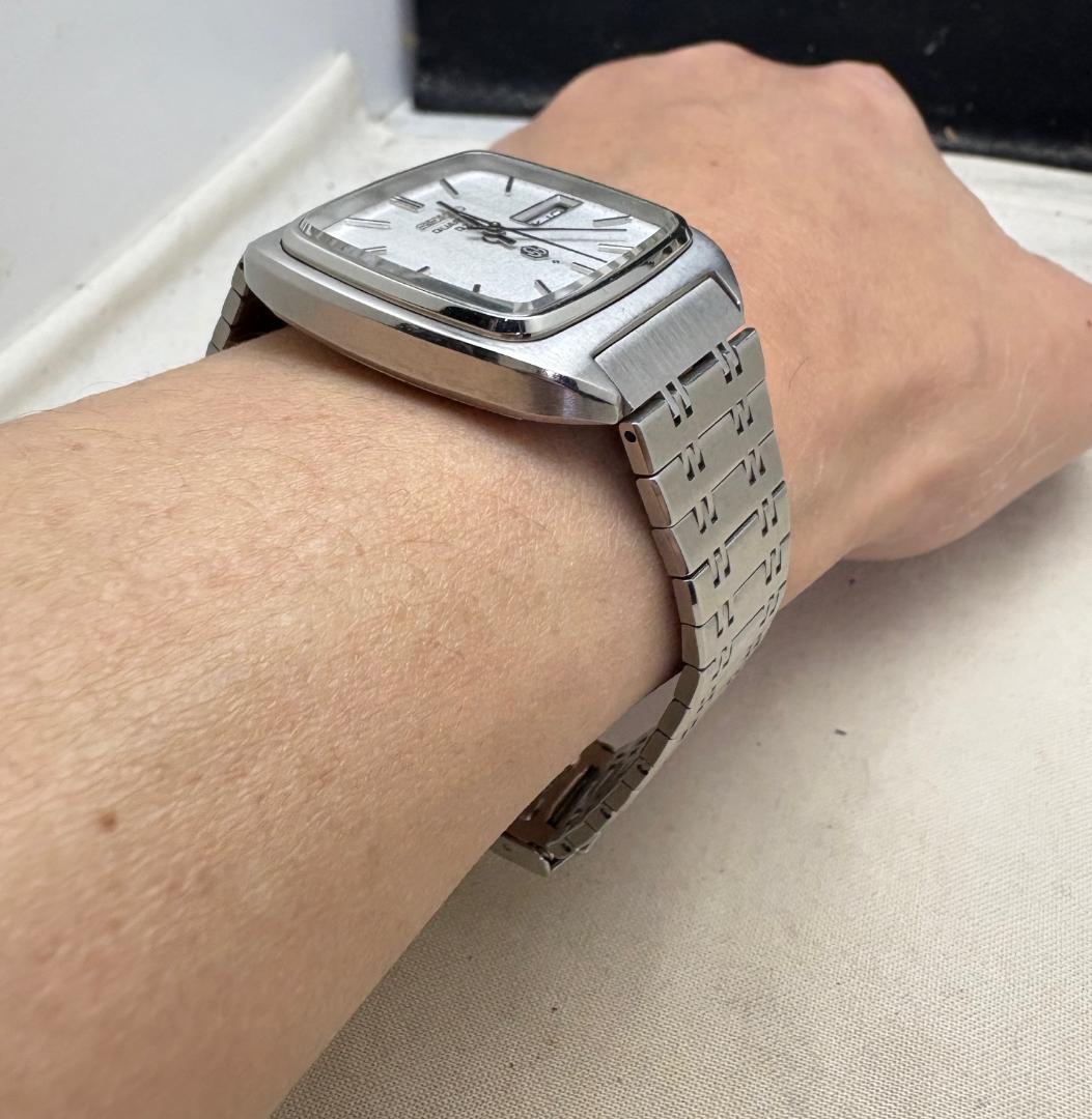 758/美品 稼働 74年 セイコー QZ オールド クオーツ 0923 タンク