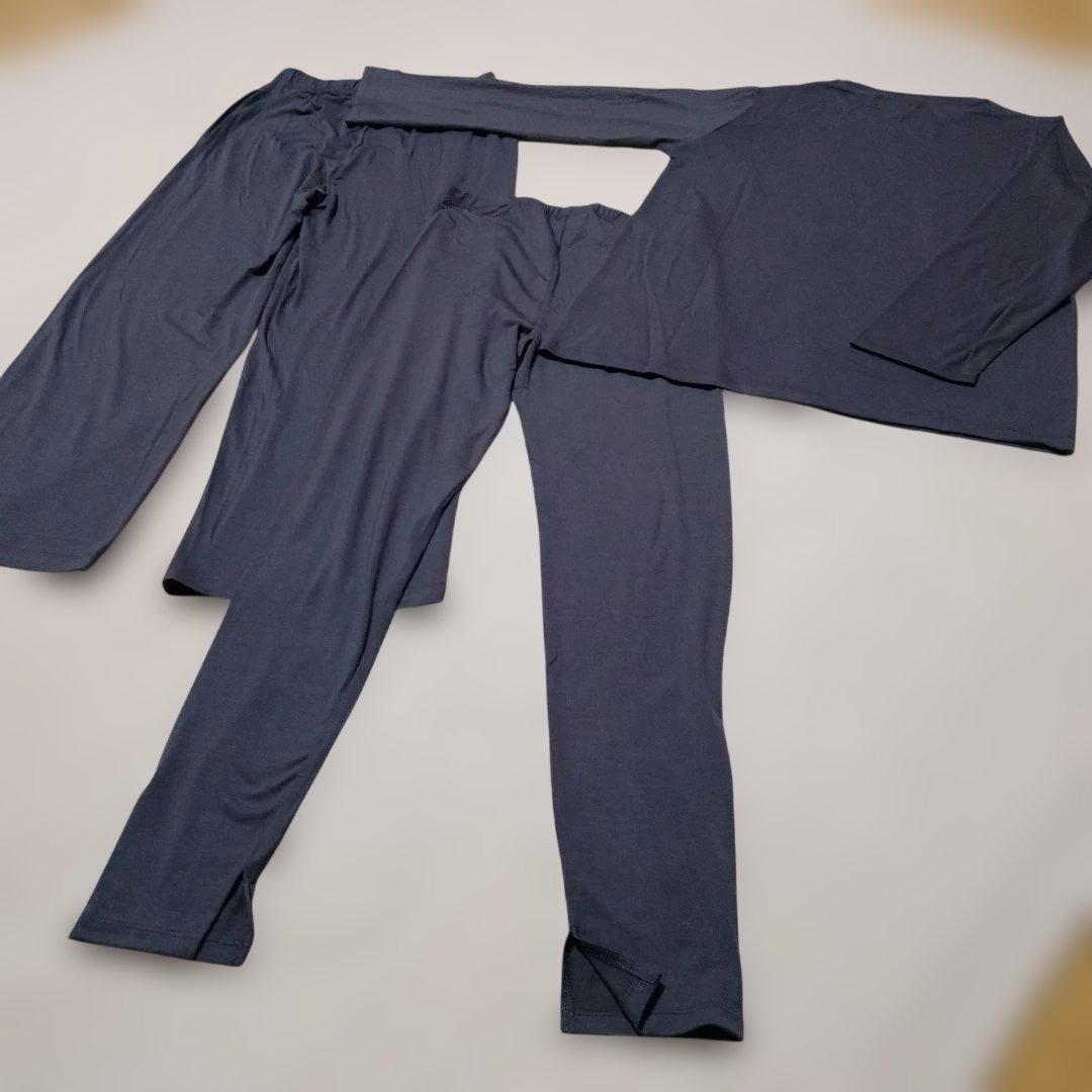 【新品未使用】ジェラートピケ ルームウェア 長袖 上下 3点セット ダークグレー