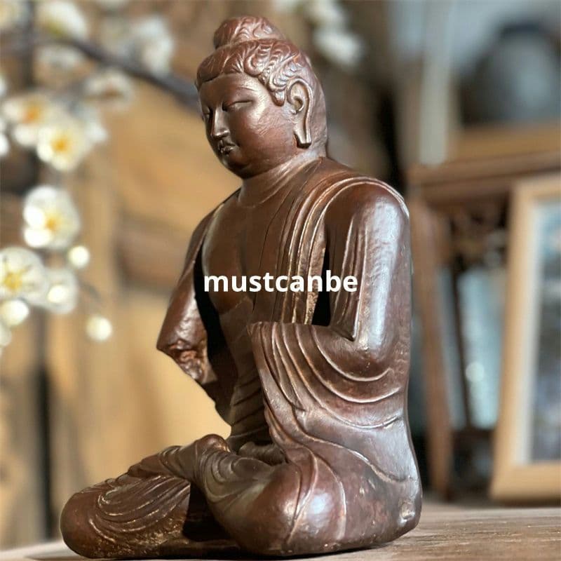 石像彫刻 釈迦尼仏 家内 書斎 茶室 客間 禅意 置物 装飾品 工芸品