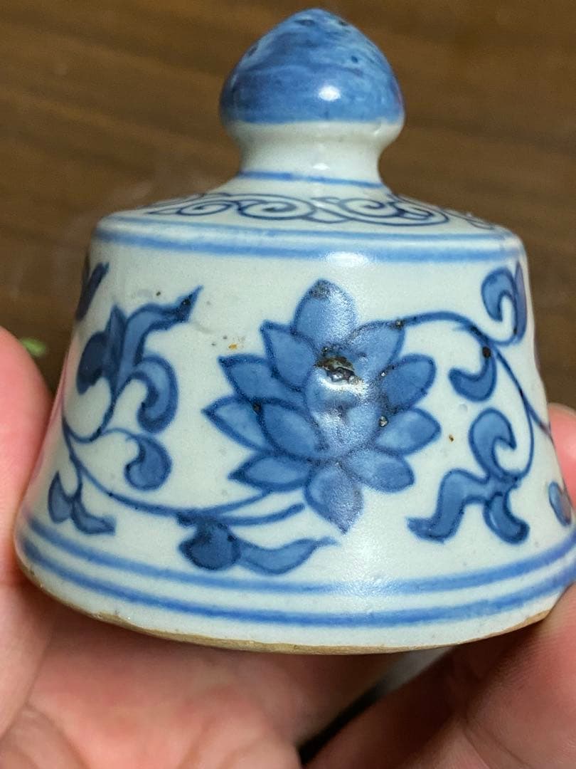 清時代　青花梅瓶　蓋付　中国美術　骨董品