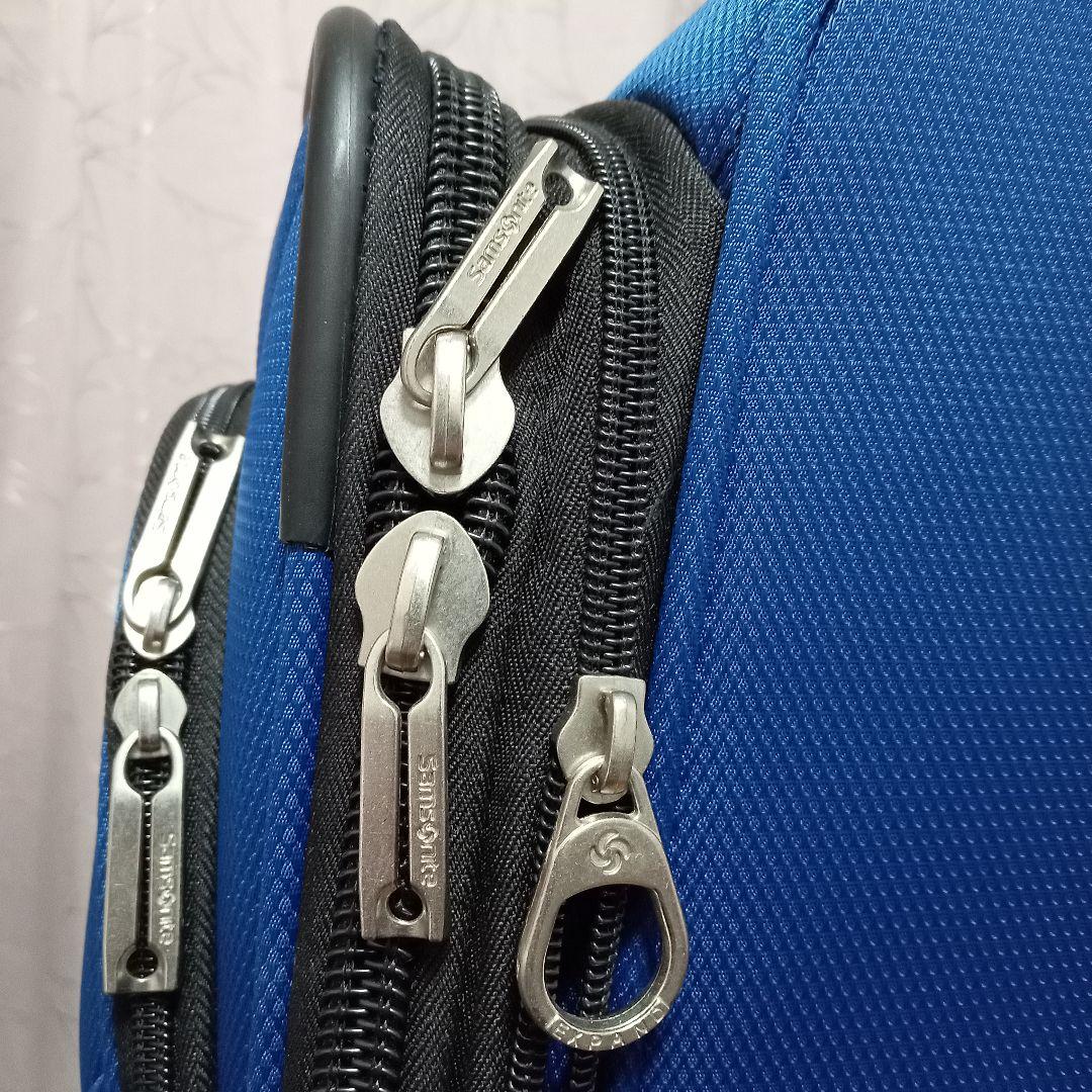 サムソナイト 大型 4輪 布製 スーツケース 青 黒 キャリーケース