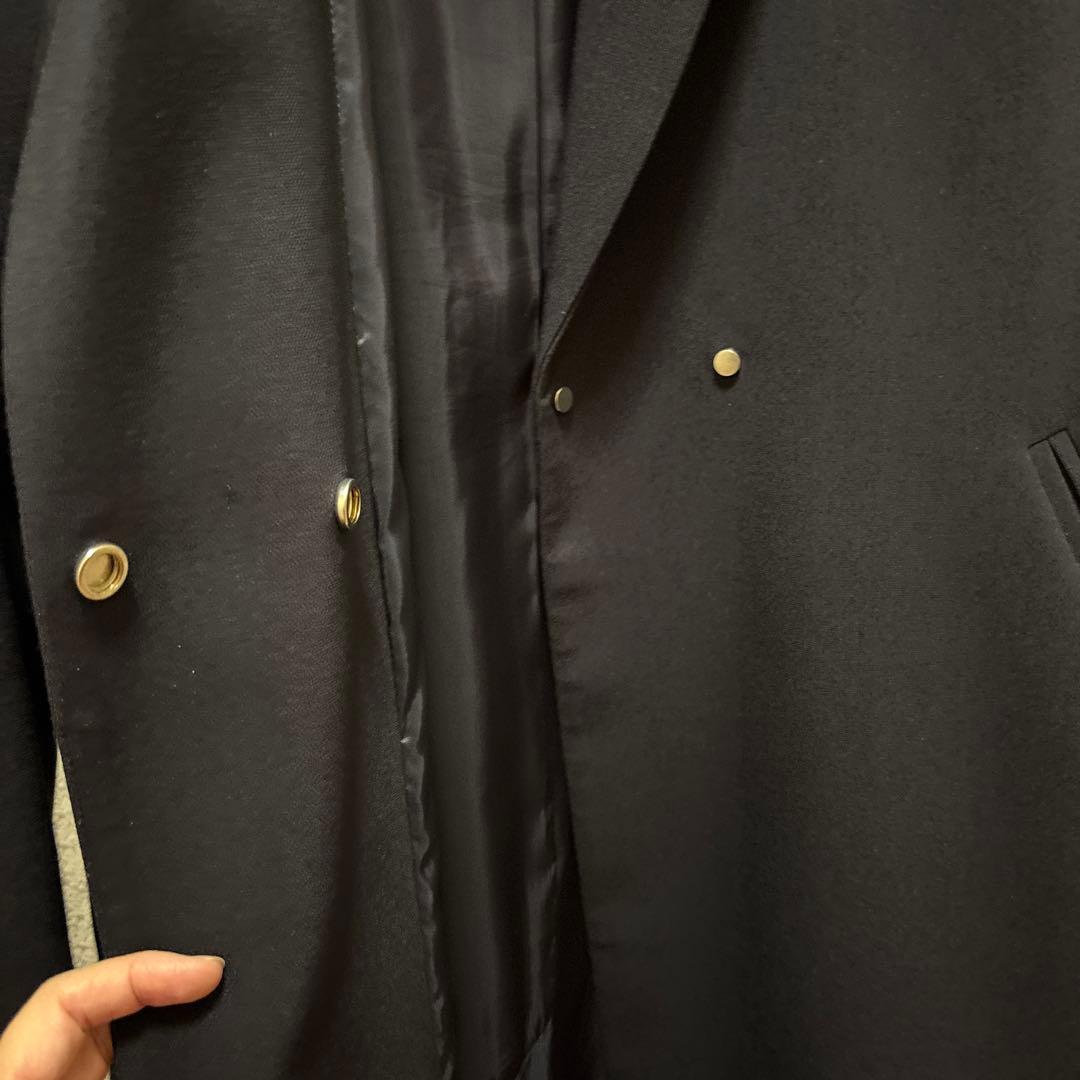 ánuans ネイビー ダブルブレスト チェスターコート