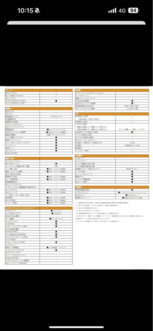 TOSHIBA REGZA 50インチ液晶カラーテレビ 50G5 リモコン付き