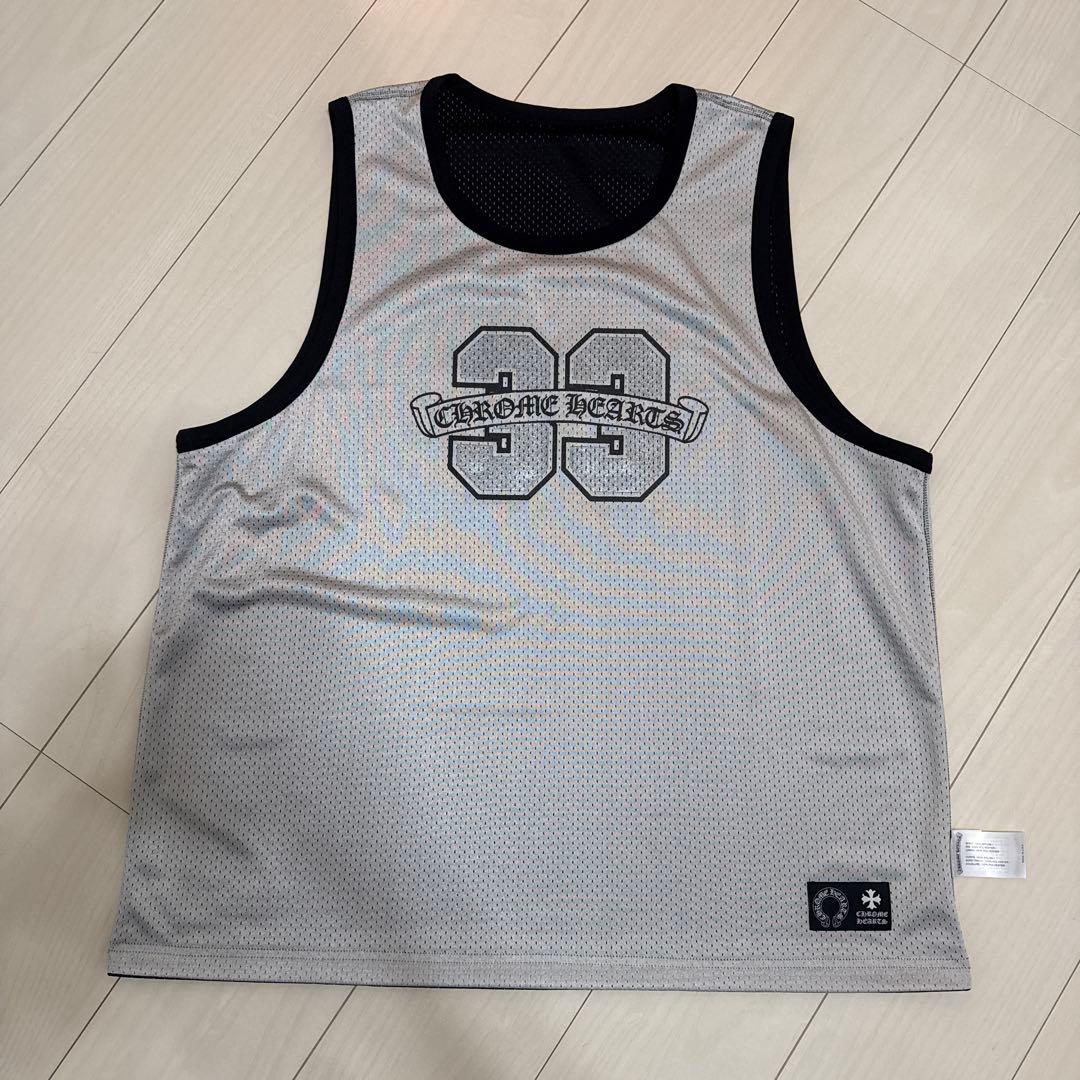 【新品】クロムハーツ リバーシブルメッシュタンクトップ ブラック×シルバー L