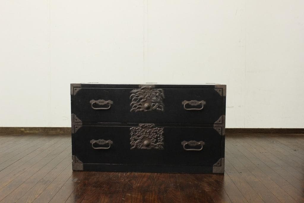 打ち出し金具！庄内箪笥 古家具/古民家/時代箪笥/チェスト/和家具/古道具/収納