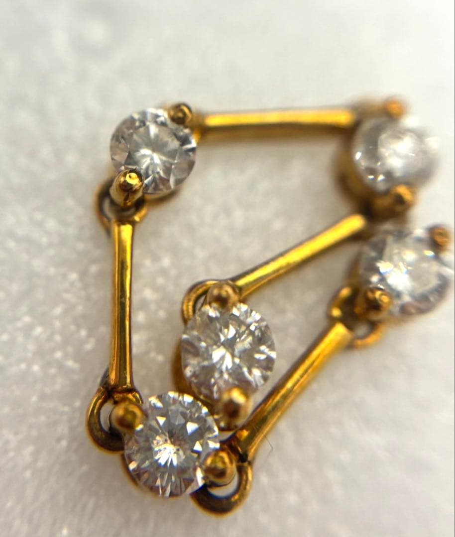 【 K18 / ネックレストップ】ダイヤ0.42ct チャーム 1.12g