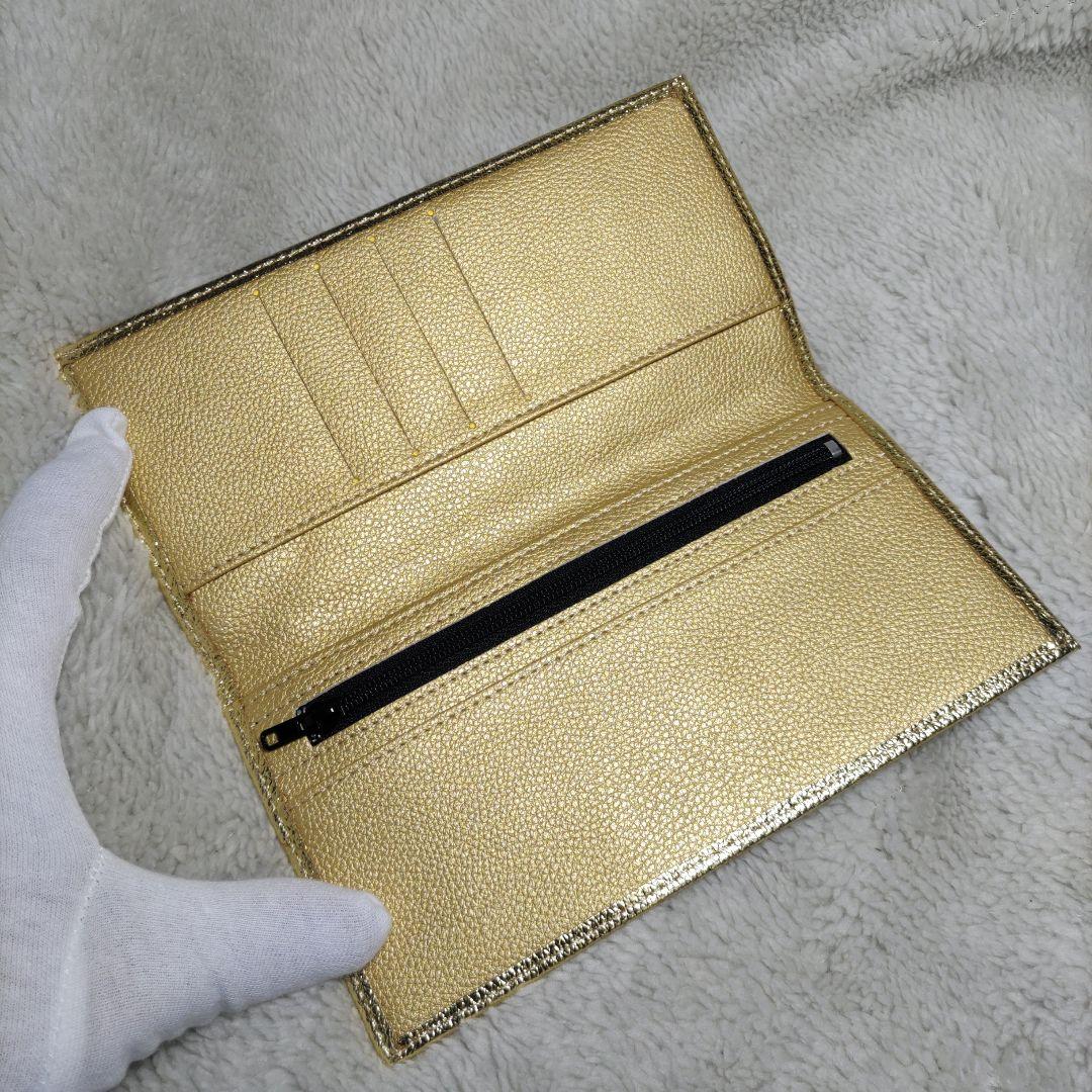 皇室　限定　長財布　折り財布　ゴールド　金