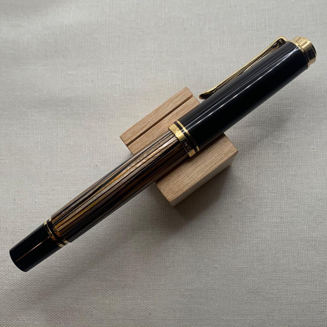 【美品】【箱備品付】ペリカン　スーベレーン　M400SE 茶縞 14C EF