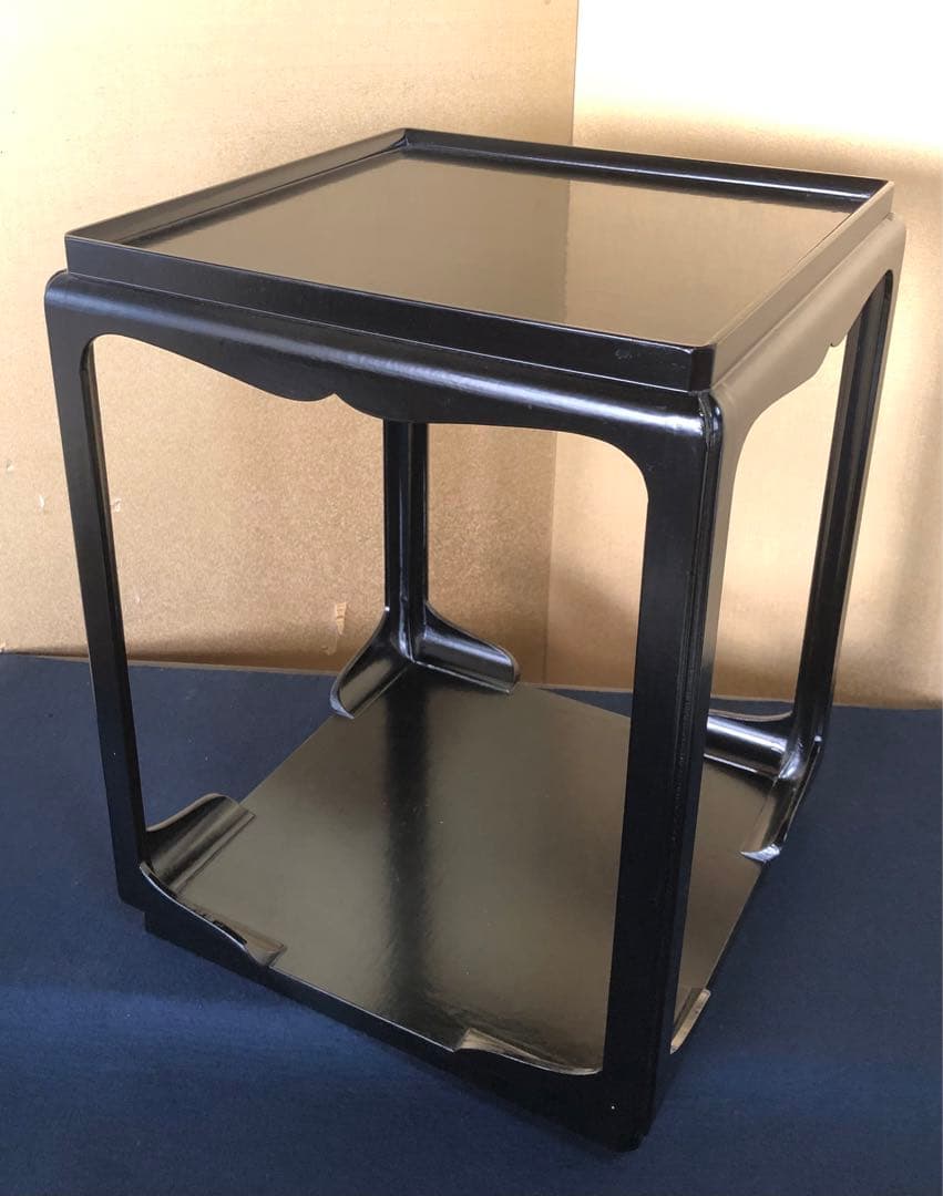 《R》茶道具 一閑塗 高麗卓 塗師 川瀬表完作 共箱　251208お4