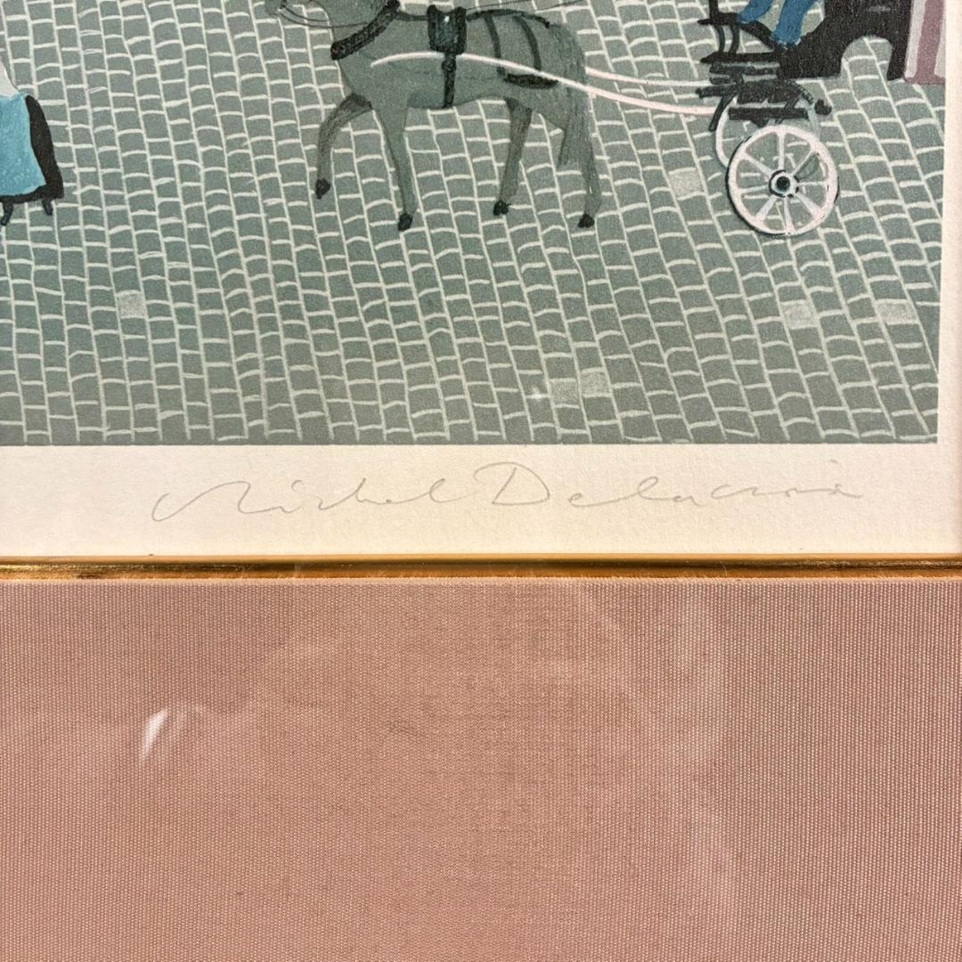 ミッシェル・ドラクロワ「グランドホテル」リトグラフ 大作 直筆サイン入 人気作家