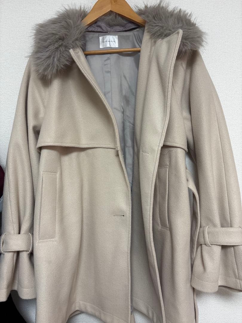 OLIVEdesOLIVEファーティペットミドル丈コート