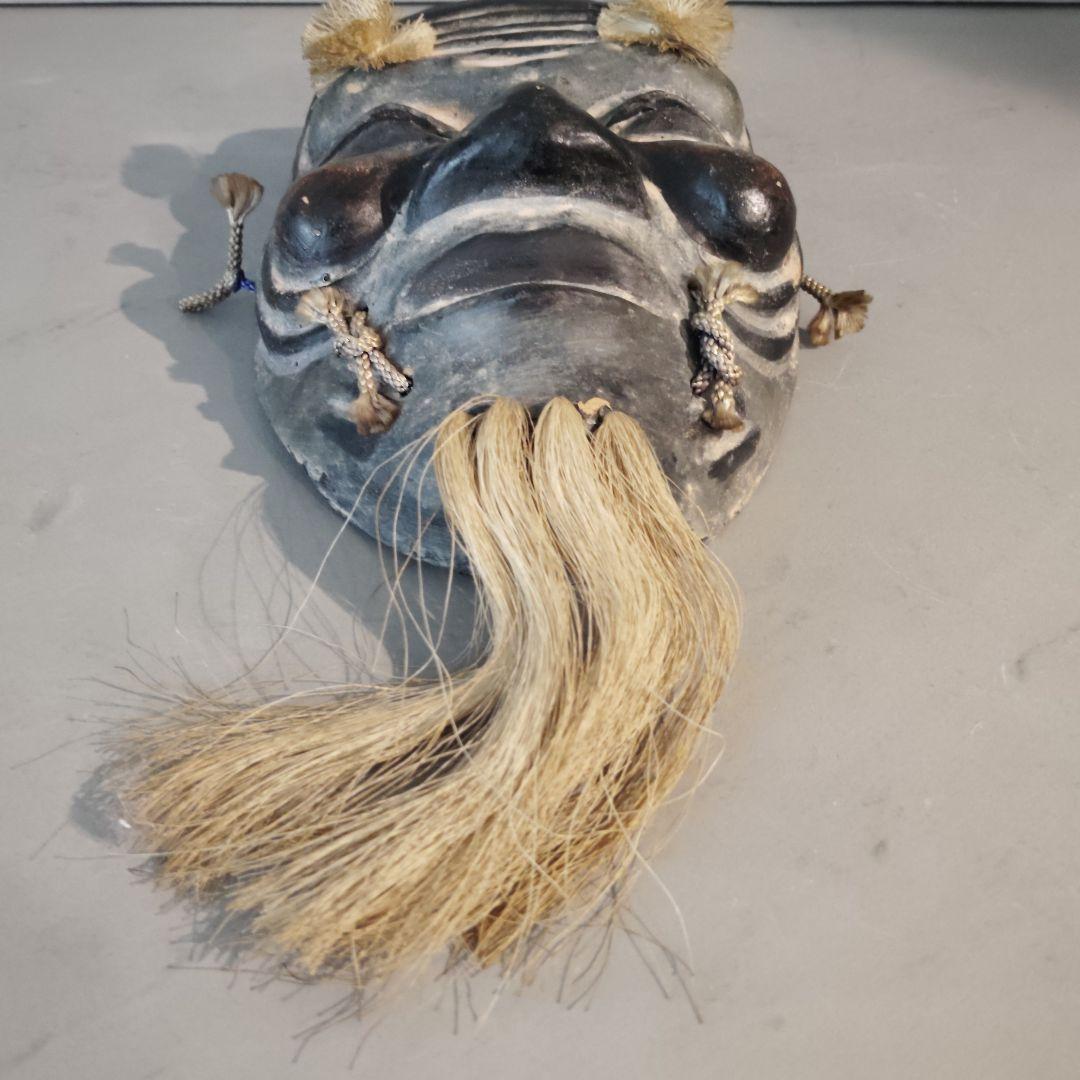 京都紙屋川面　端啓　お面　翁面相　てすき和紙製　古美術　伝統工芸品