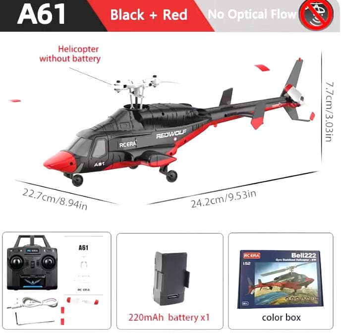 ERA A61 ブラック + レッド ホビーラジコンヘリ