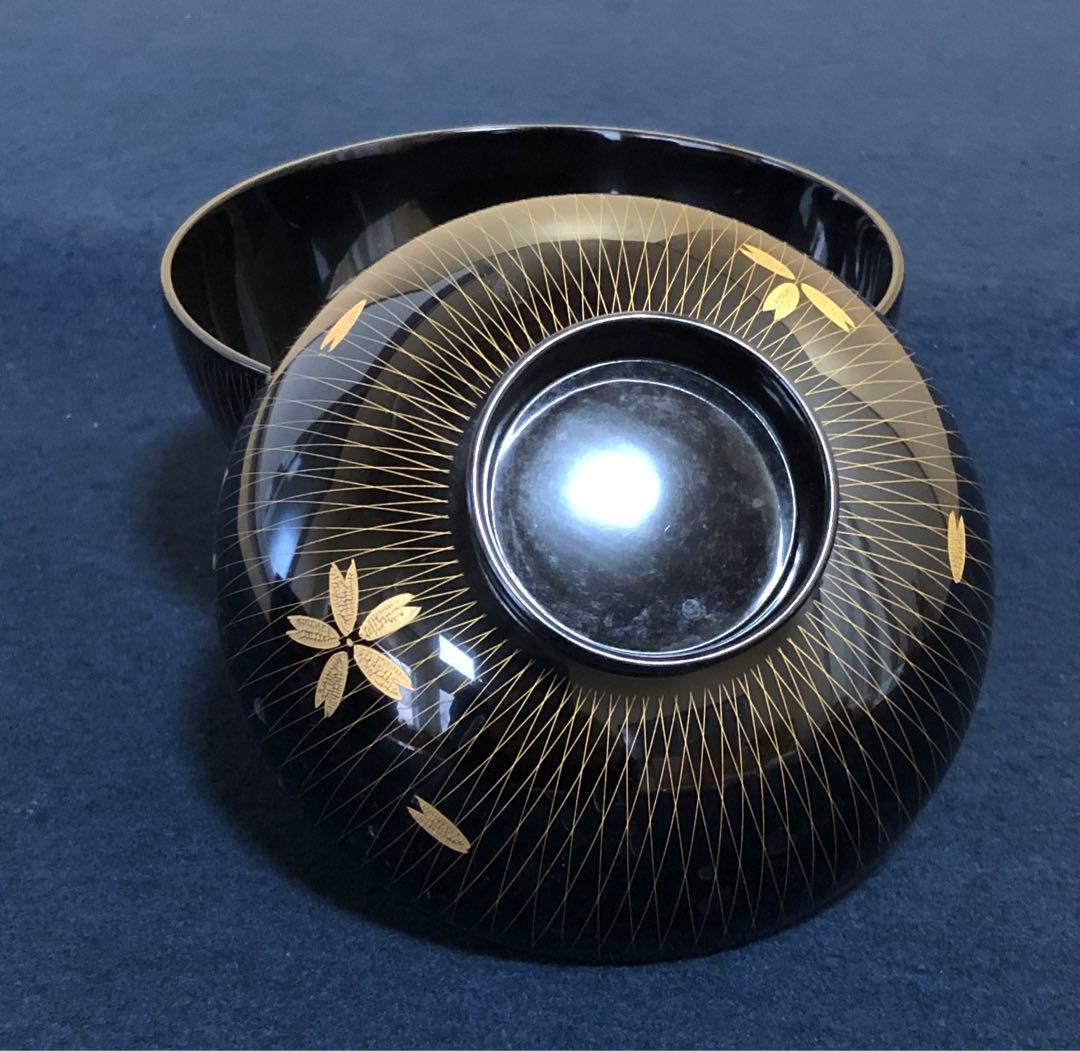 《R》輪島塗 沈金桜川 吸物椀5客 木製漆器 木箱　251218か1