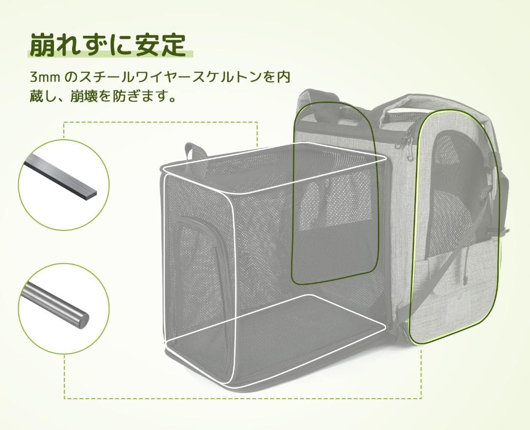 拡張可能 キャリーバッグ バッグ ペット 2WAY