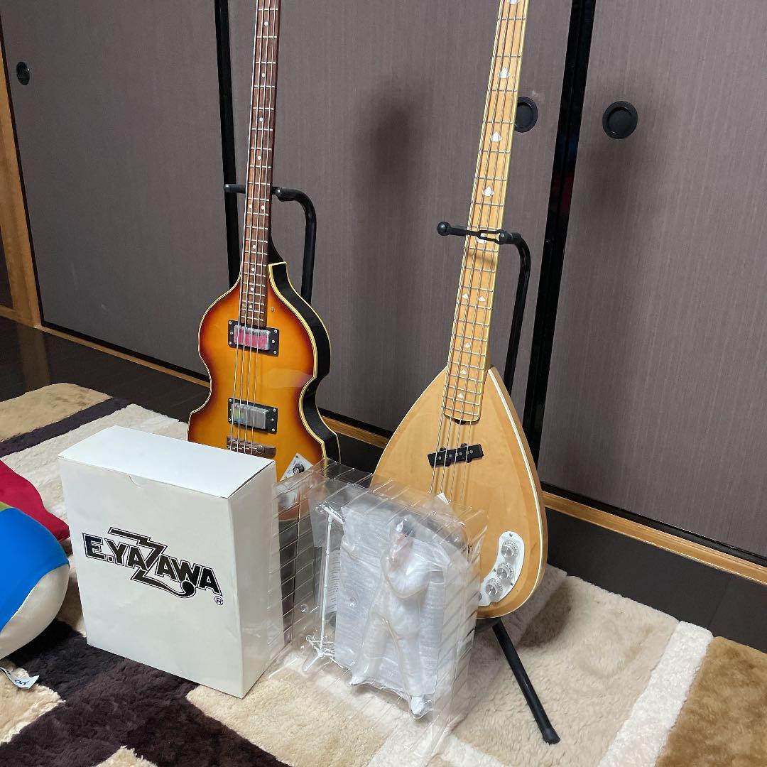 矢沢永吉フィギュアとベースギター2本