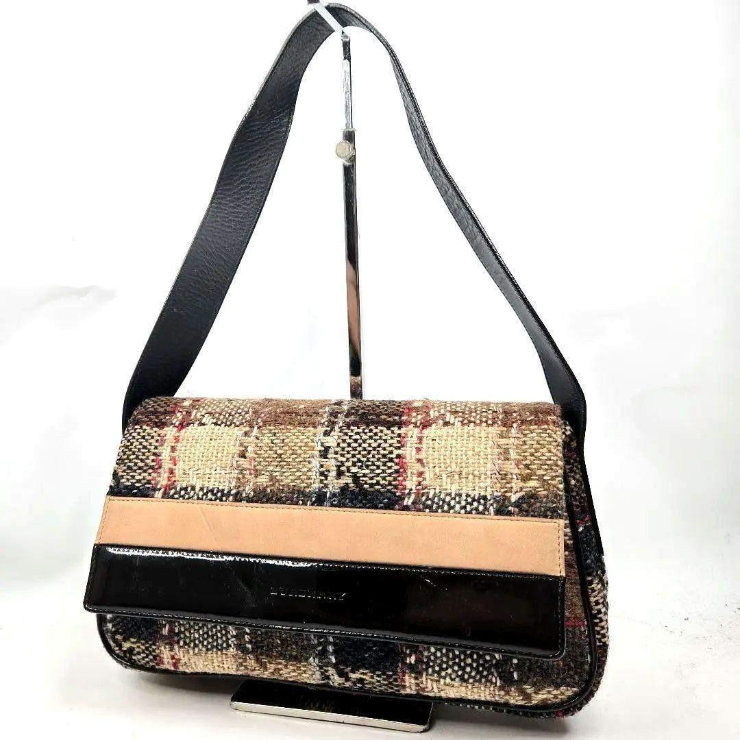 激レア美品 BURBERRY ツイード ノバチェック ショルダーバッグ