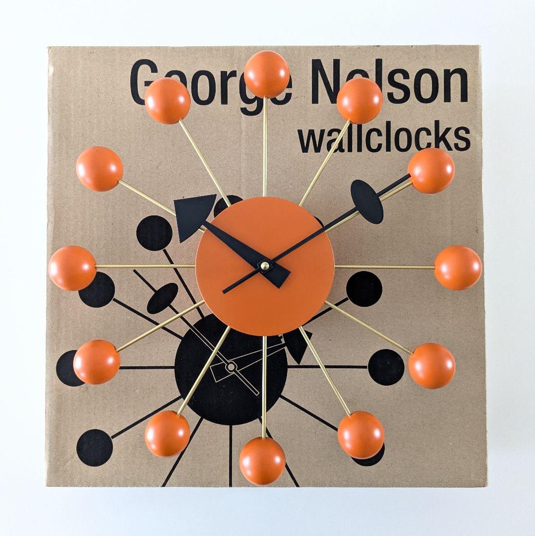 未使用品 vitra ヴィトラ ジョージ・ネルソン ボールクロック オレンジ