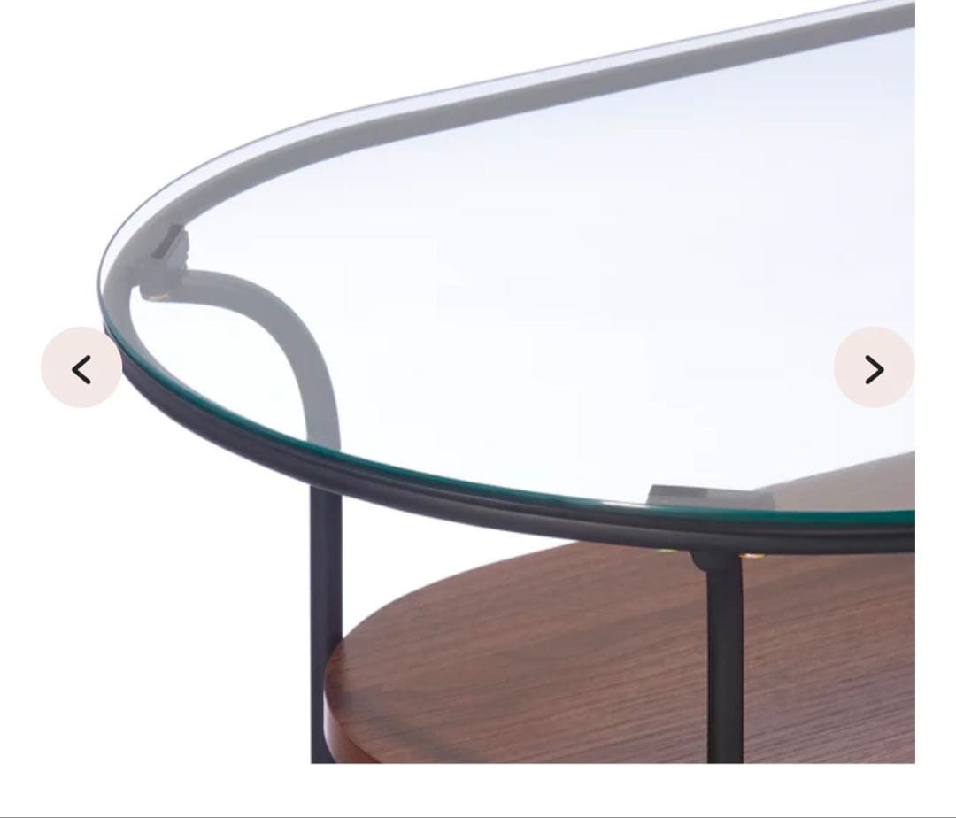 Francfranc ガラス天板 楕円形テーブル