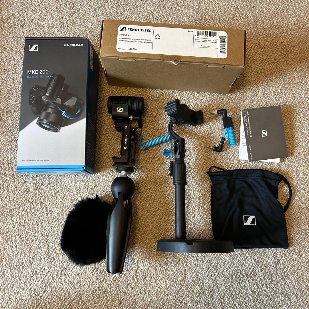 ゼンハイザーMKE200マイク　専用モバイルキット&スマホスタンド　セット　美品