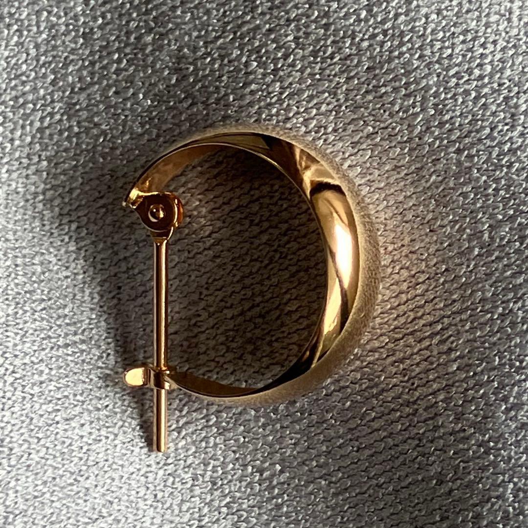 k18 ピンクゴールド　5×13 月甲 フープピアス