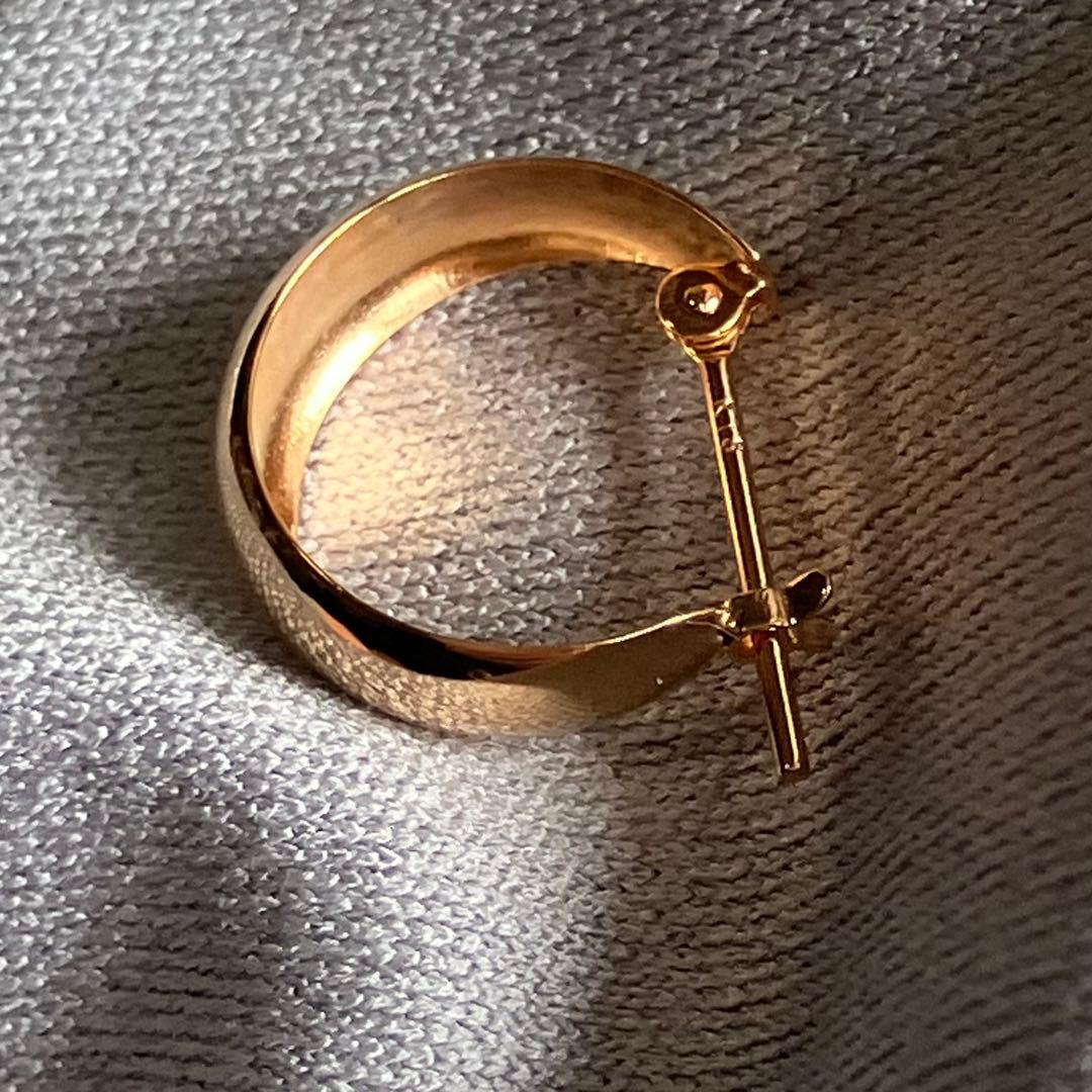 k18 ピンクゴールド　5×13 月甲 フープピアス