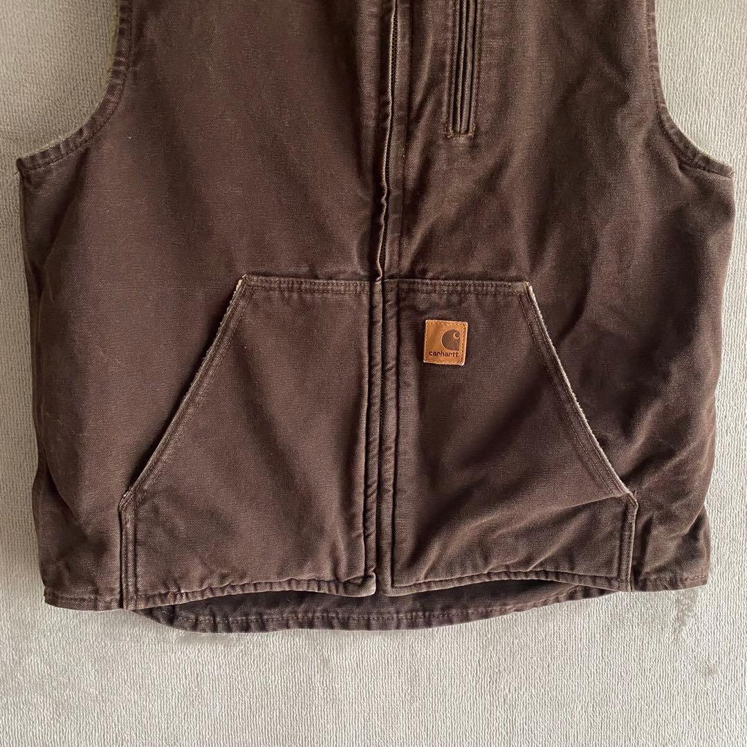 Carhartt ダックベスト 裏ボア メキシコ製 M ブラウン