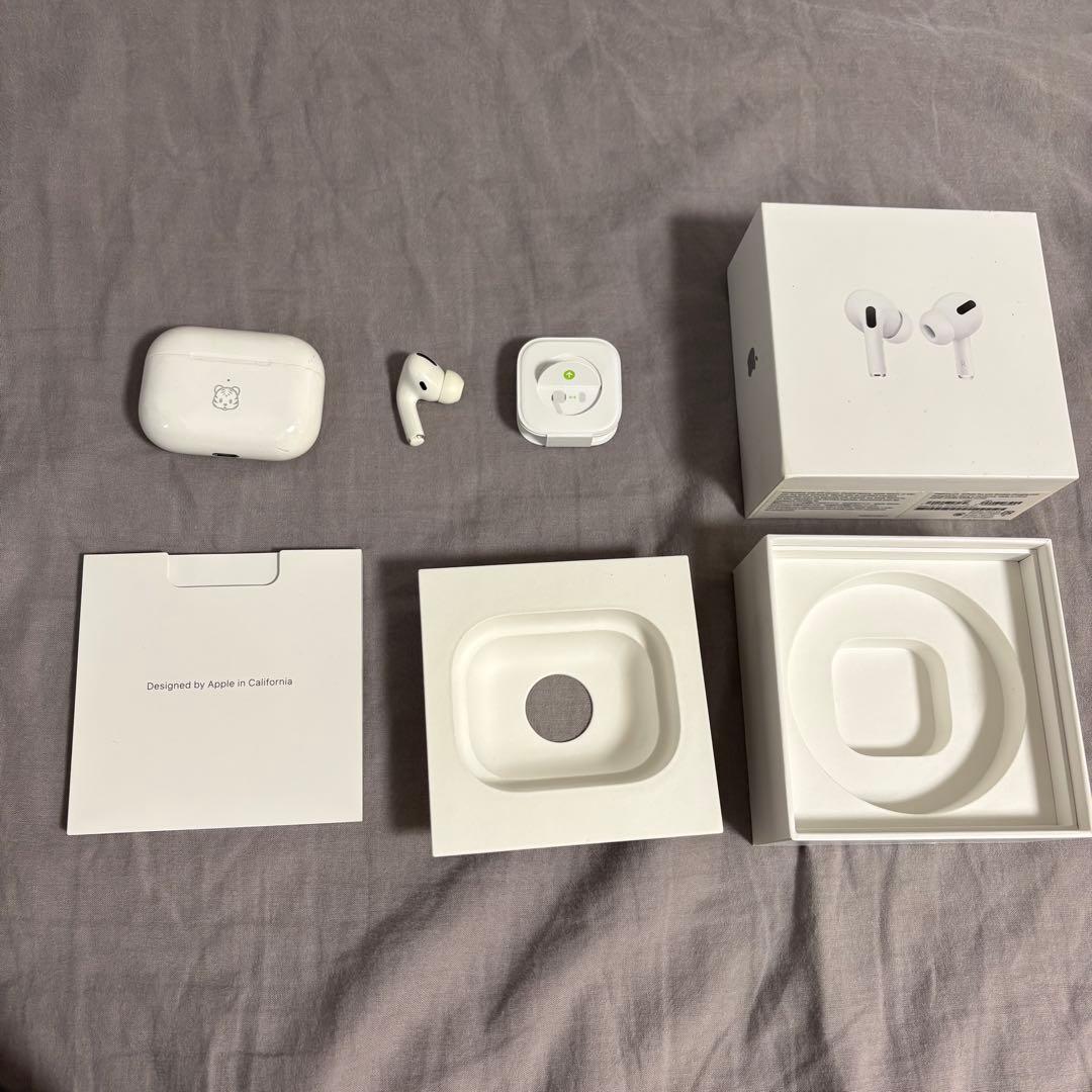 【右耳なし】AirPods Pro（第一世代）　本体ケース、左耳、箱あり