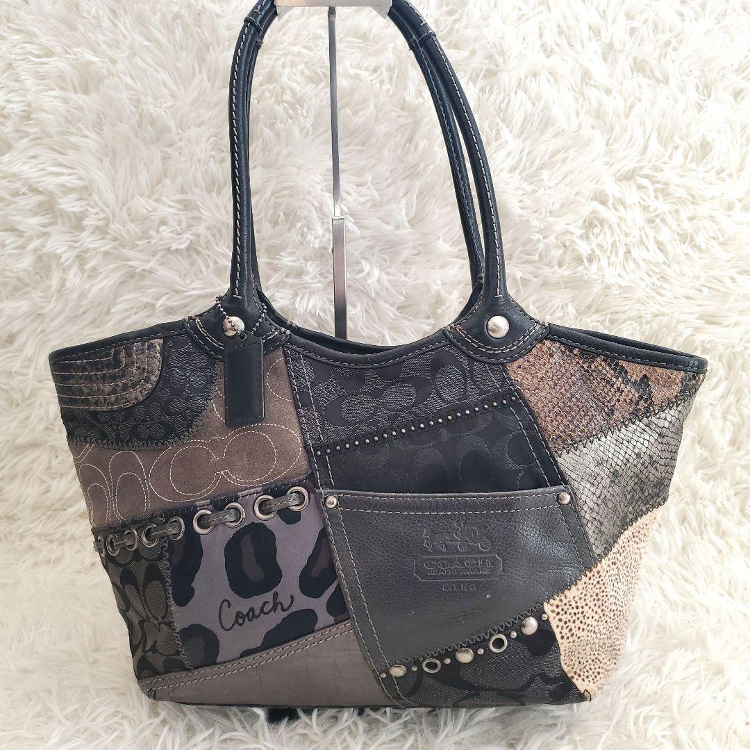 ⭐美品⭐COACH シグネクチャー パッチワーク ショルダーバッグ レザー