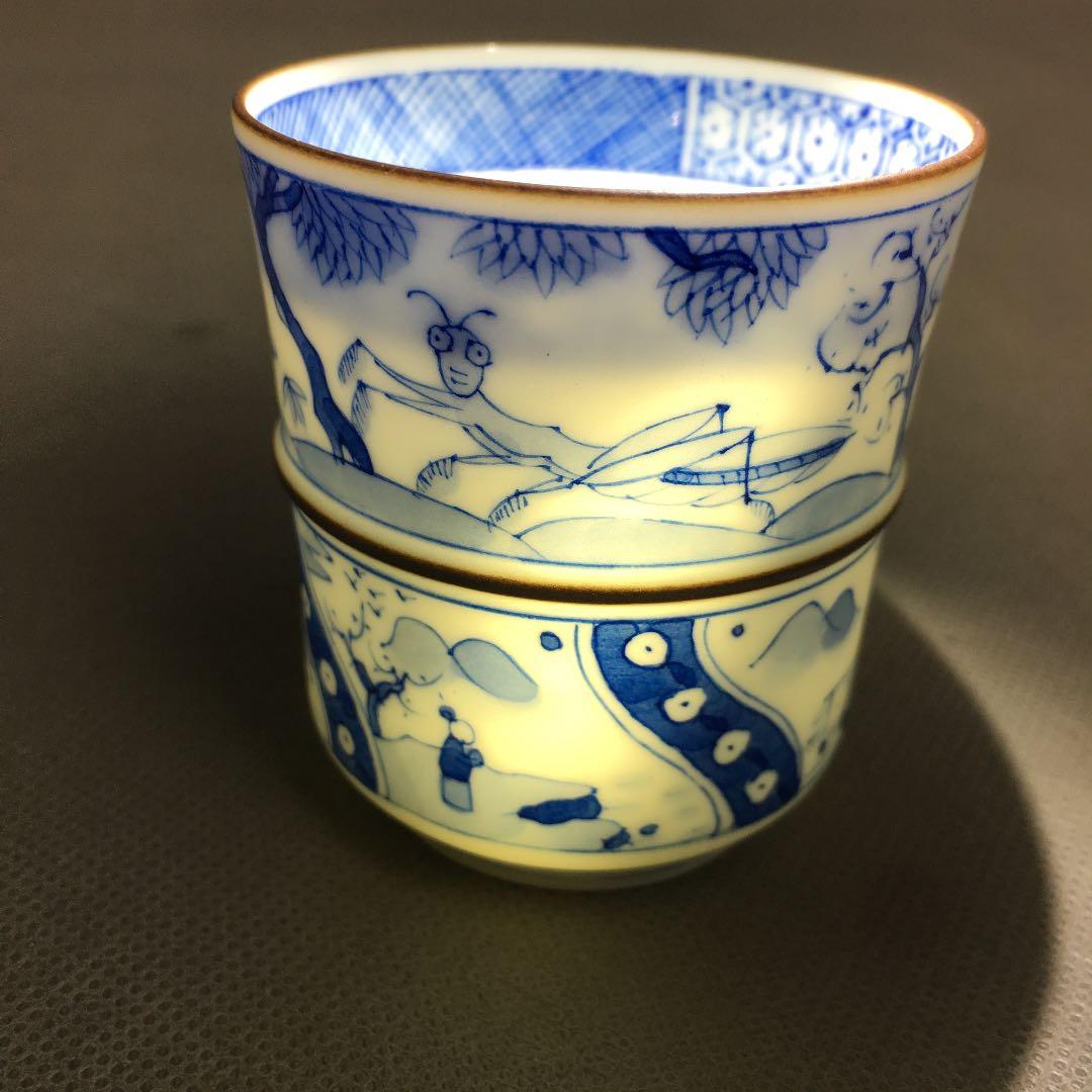 染付煎茶杯 祥瑞 五良大甫呉祥瑞 煎茶椀 茶 しょんずい　骨董