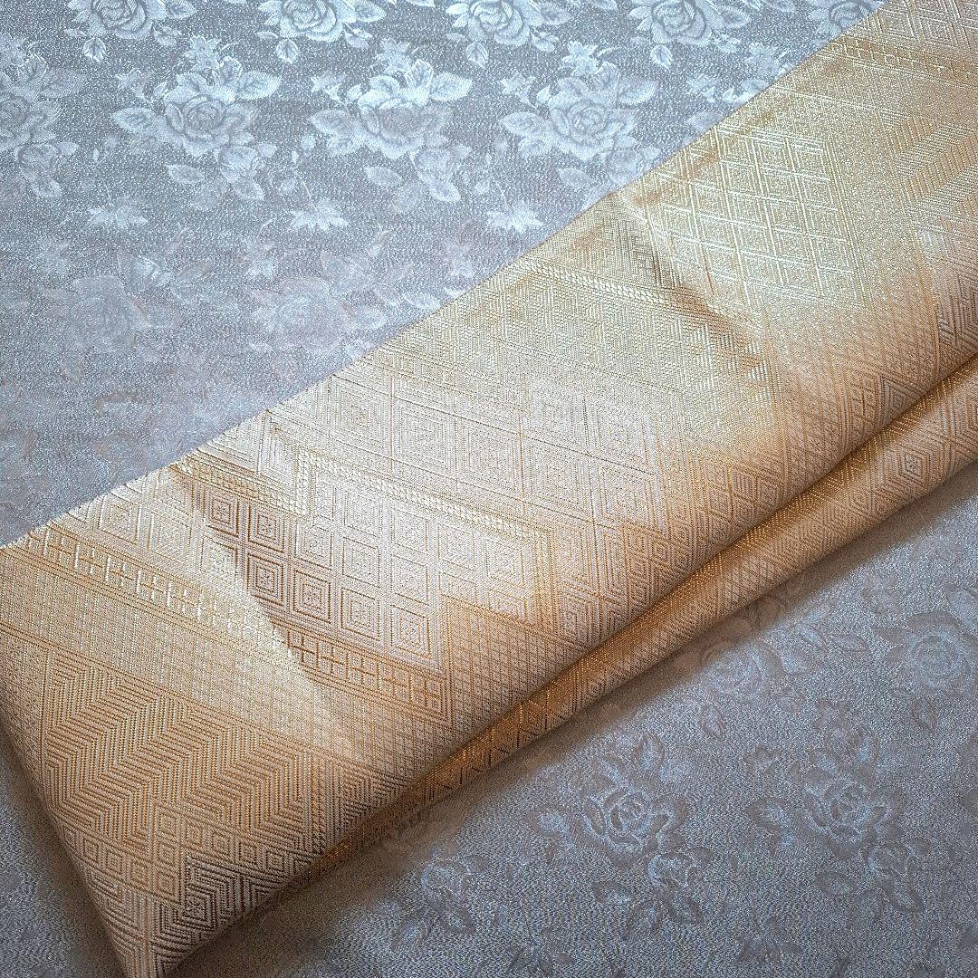 【K753】七五三 七歳　 時短！ 二部式作り帯 3ローズ♪金&銀　化繊