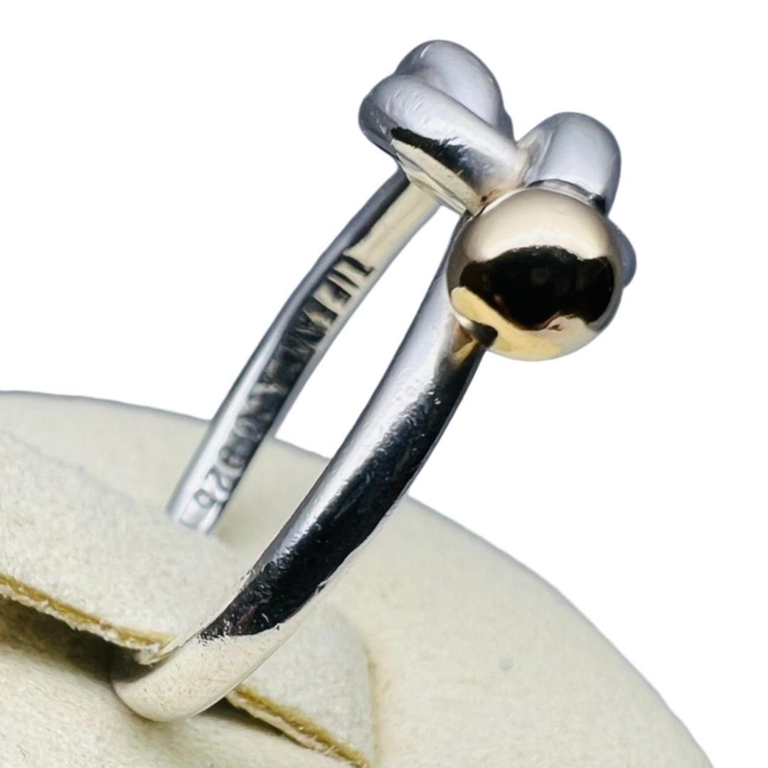 【極美品】TIFFANY リング 指輪 ラブノット コンビ 925 750 8号