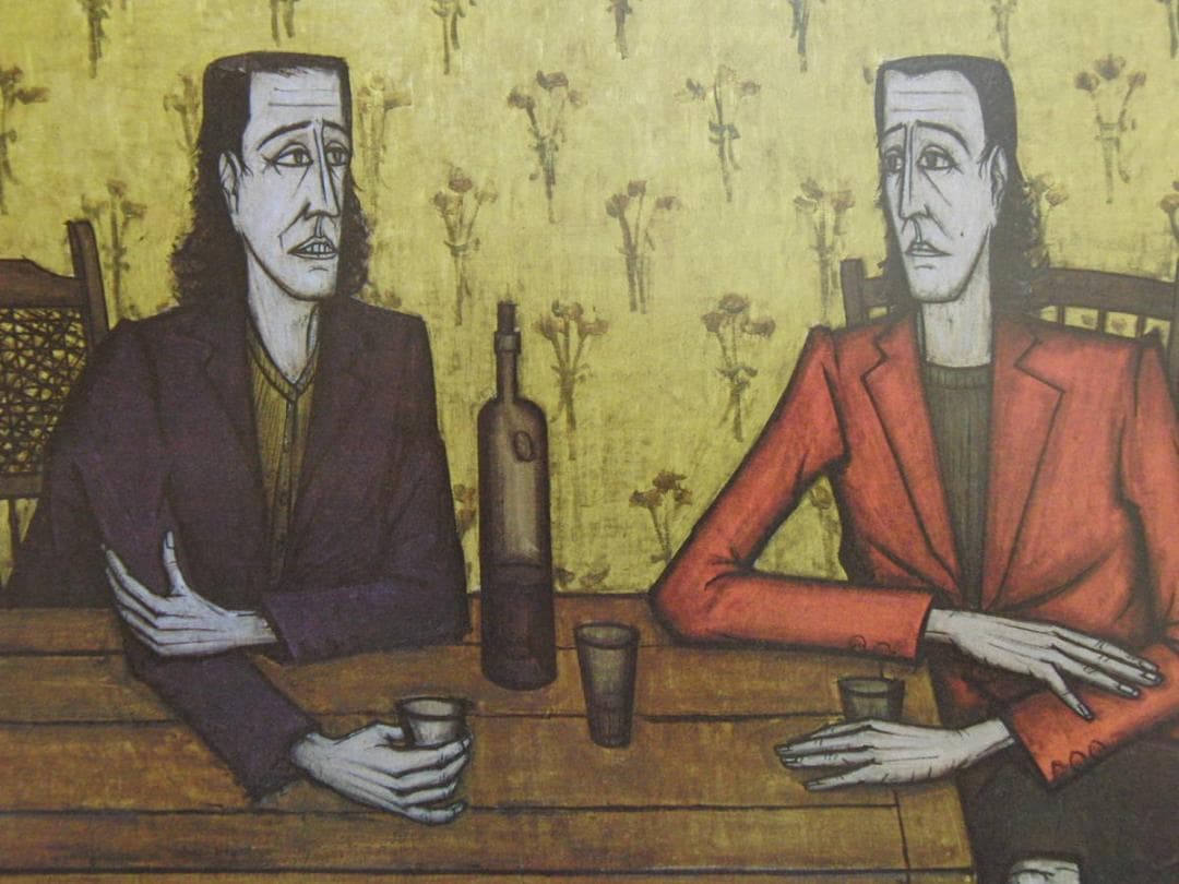 ベルナール・ビュッフェ、「Femmes buvant」、希少画集の額装画