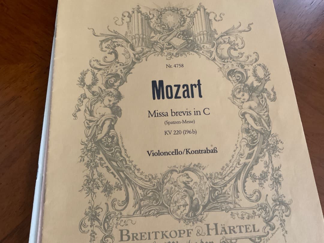 オーケストラ全パート譜　モーツァルト　雀のミサ　ミサブレビス　k.220 未使用