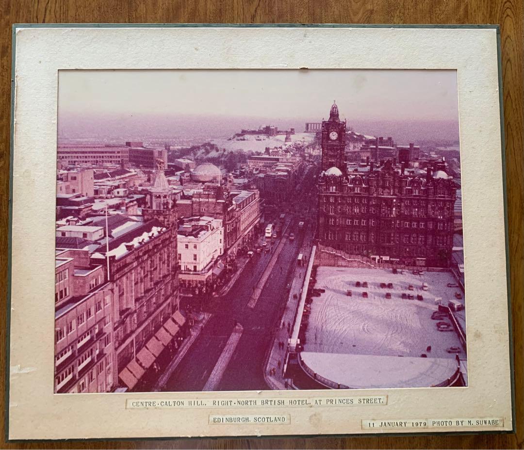 1979年冬エディンバラ写真 PrincesStreetからカールトンヒルを望む