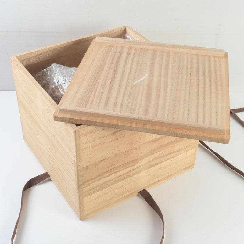 茶道具　釜師　菊池政光作　筋入平丸釜　共箱　V　9293A