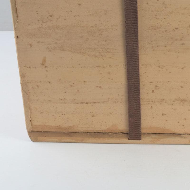 茶道具　釜師　菊池政光作　筋入平丸釜　共箱　V　9293A