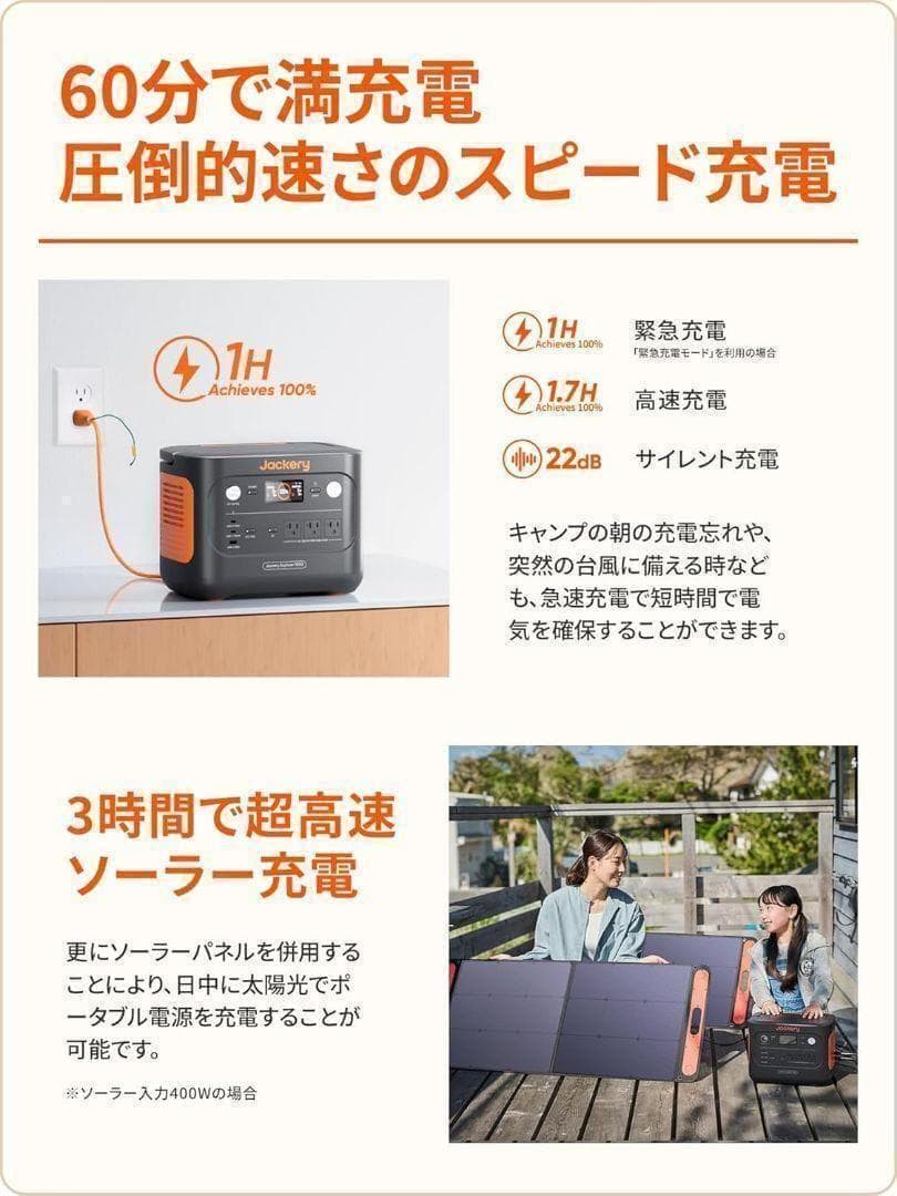 Jackeryポータブル電源SolarGenerator1000ソーラーパネル