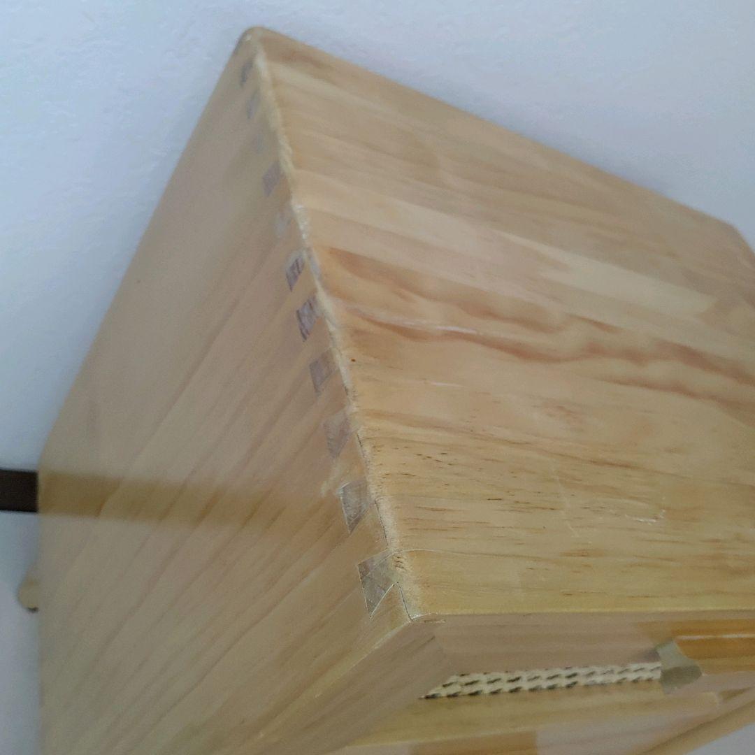 籐 木製 ベッド サイドテーブル ラタン ウッドキャビネット