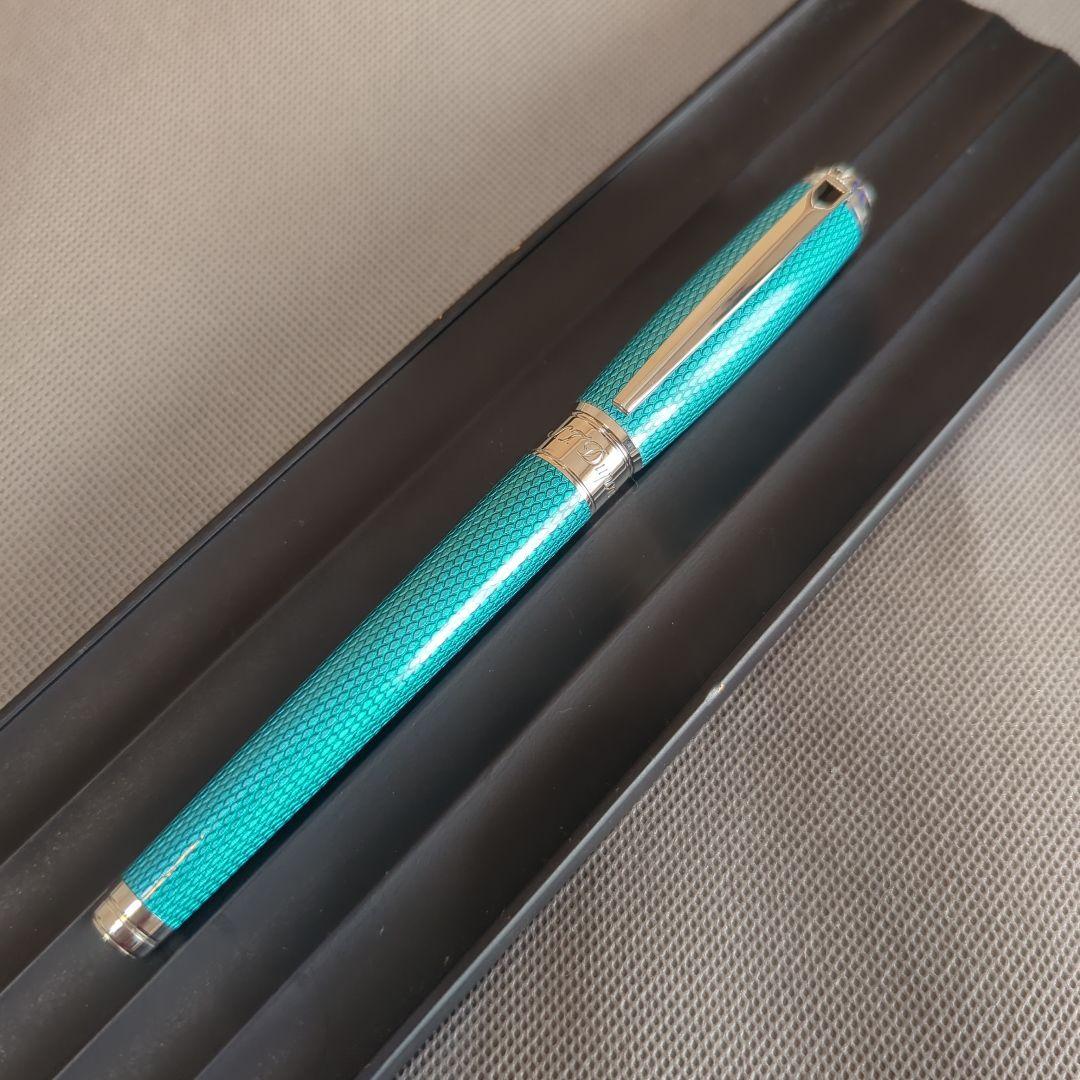 STデュポン「ラインD　ギヨシェアンダーラッカー　アクアマリン」ローラーボール