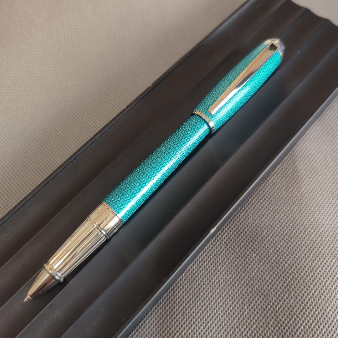 STデュポン「ラインD　ギヨシェアンダーラッカー　アクアマリン」ローラーボール