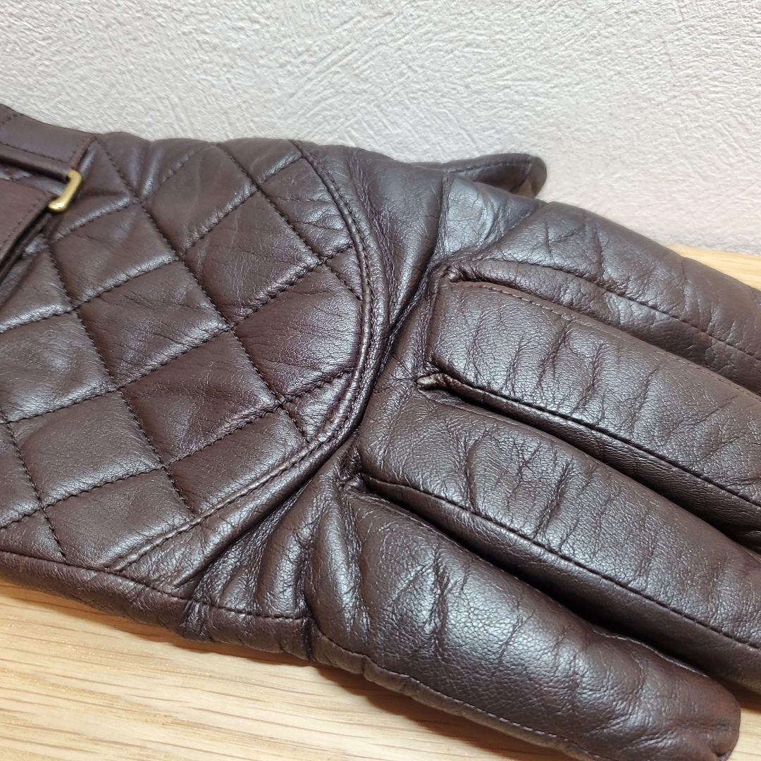 希少 ラルフローレン 手袋 レザー 本革 キルティング レーシング グローブ