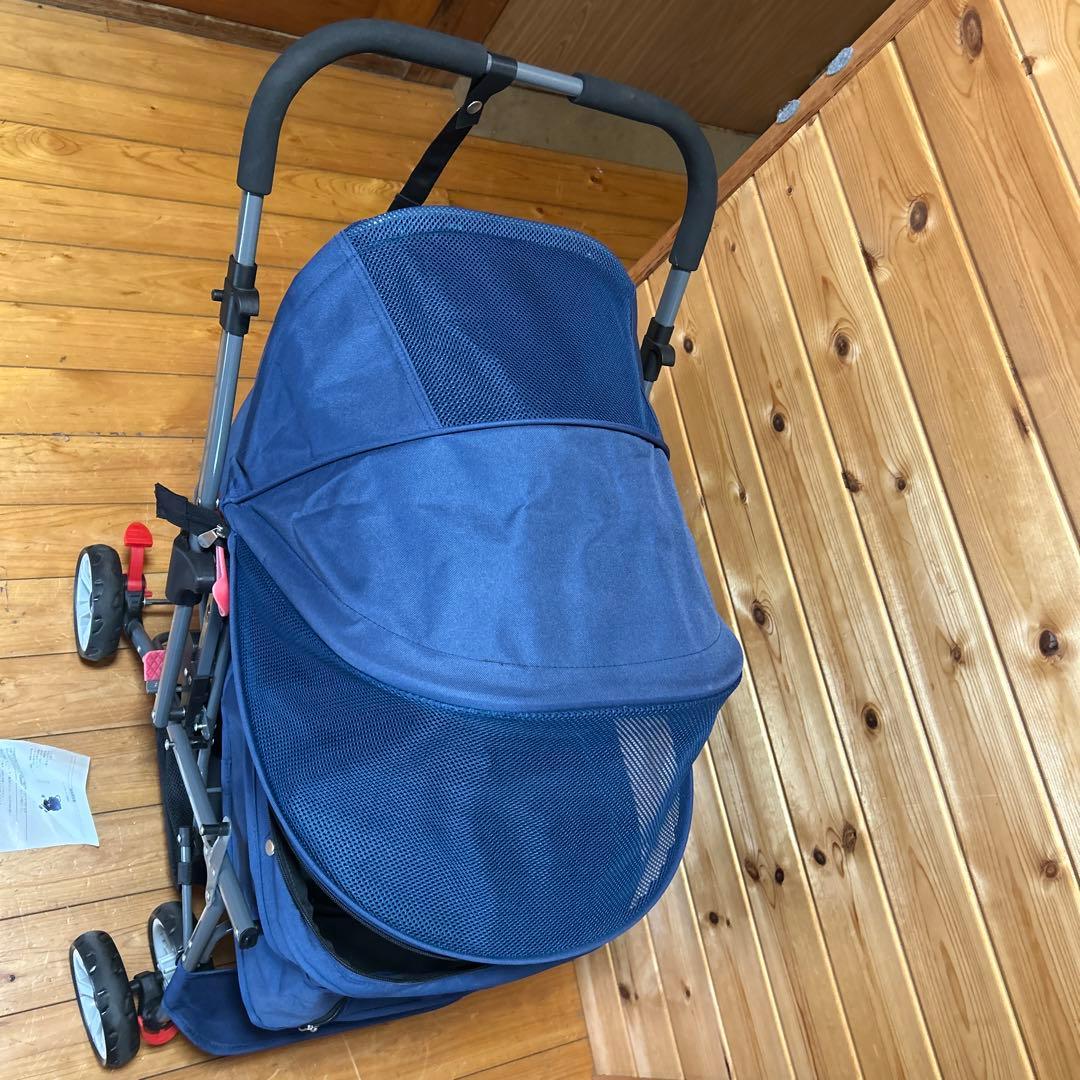 ネイビー ペットカート 折りたたみ式