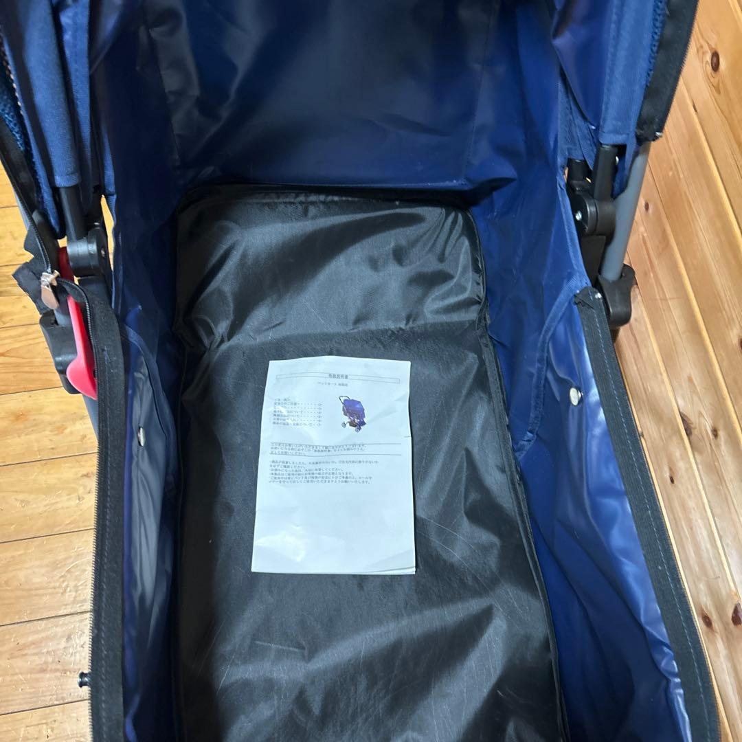 ネイビー ペットカート 折りたたみ式