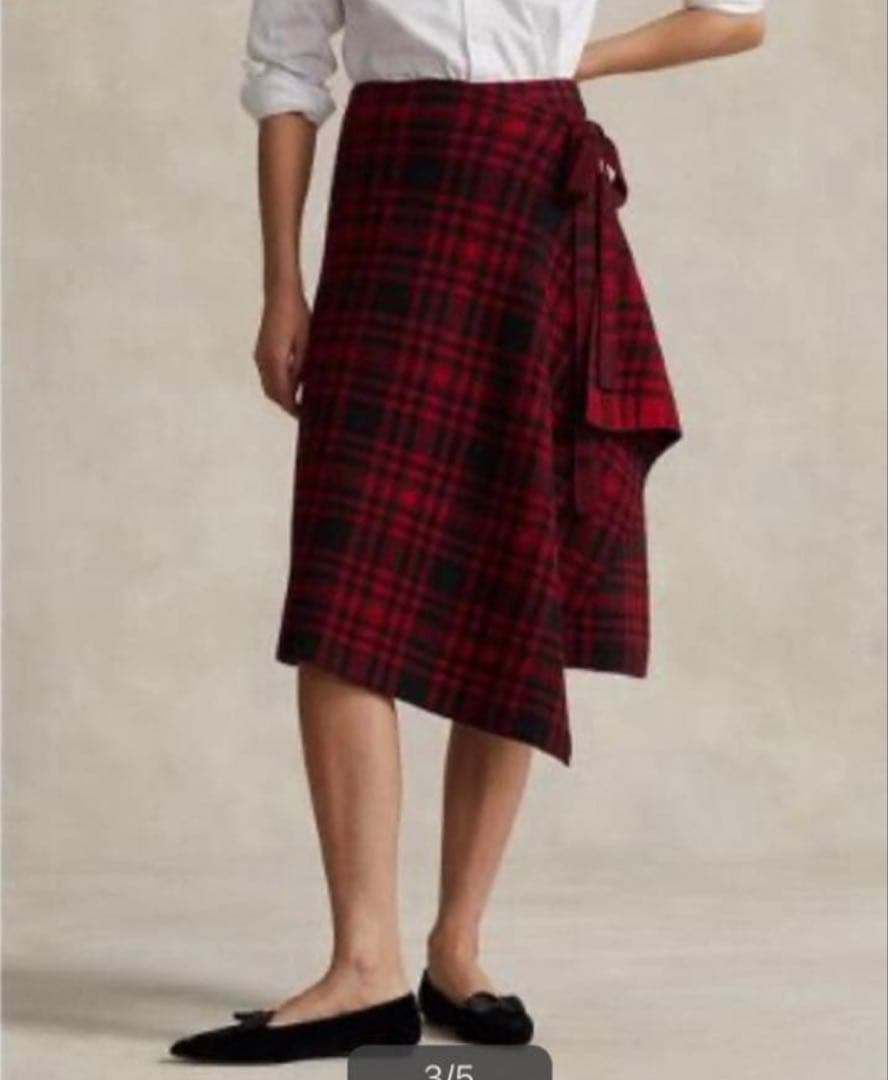 【美品】ラルフローレンRalph Lauren チェックラップスカート　XS