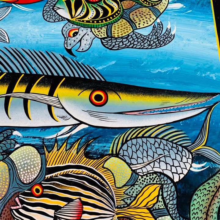 【ティンガティンガ・アート】『海』 by ジャファリー・アウシ氏
