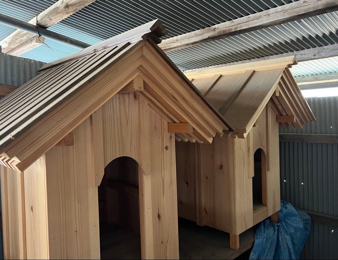 【価格相談可】一点物　オリジナル木製犬小屋　木造家屋　和風　屋外屋内室内 ペット