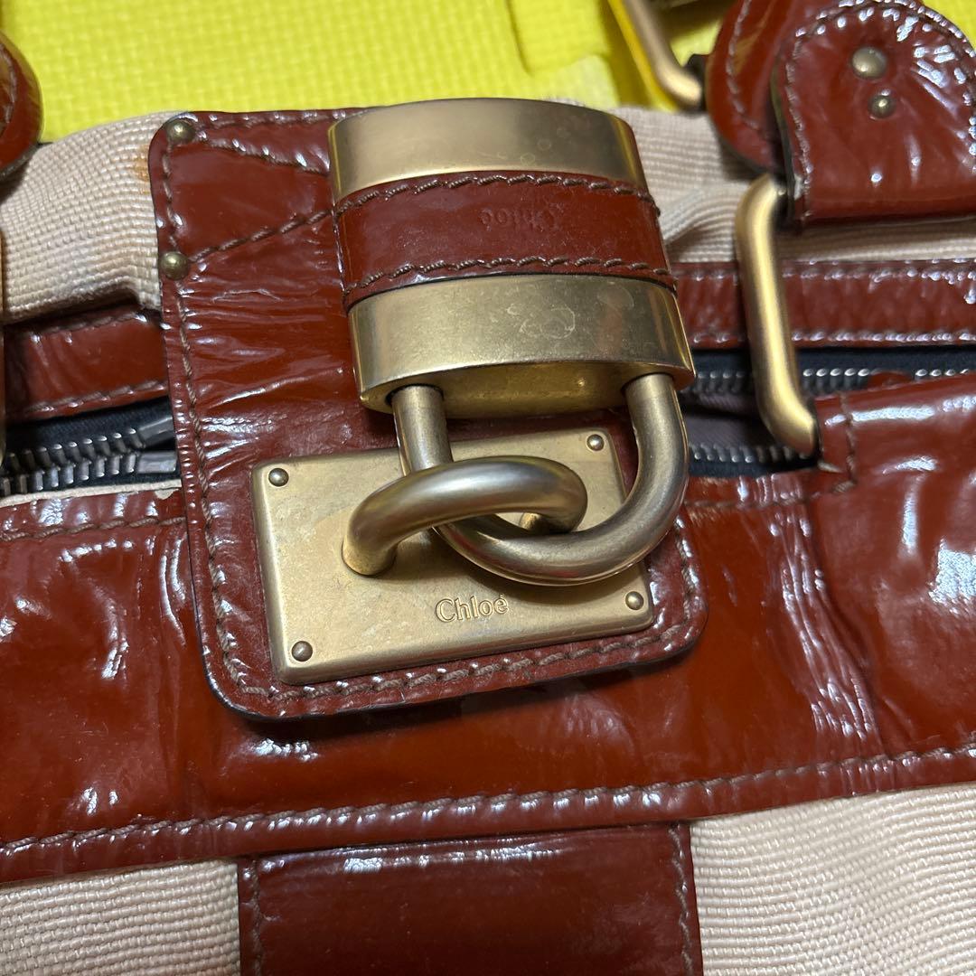 SeeByChloeベージュとブラウンのハンドバッグ