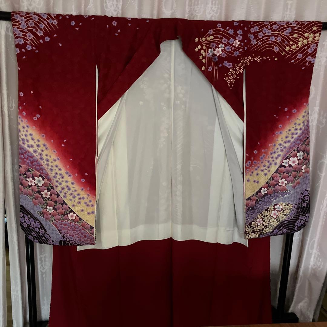 正絹振り袖着物.絞り　身丈160㎝