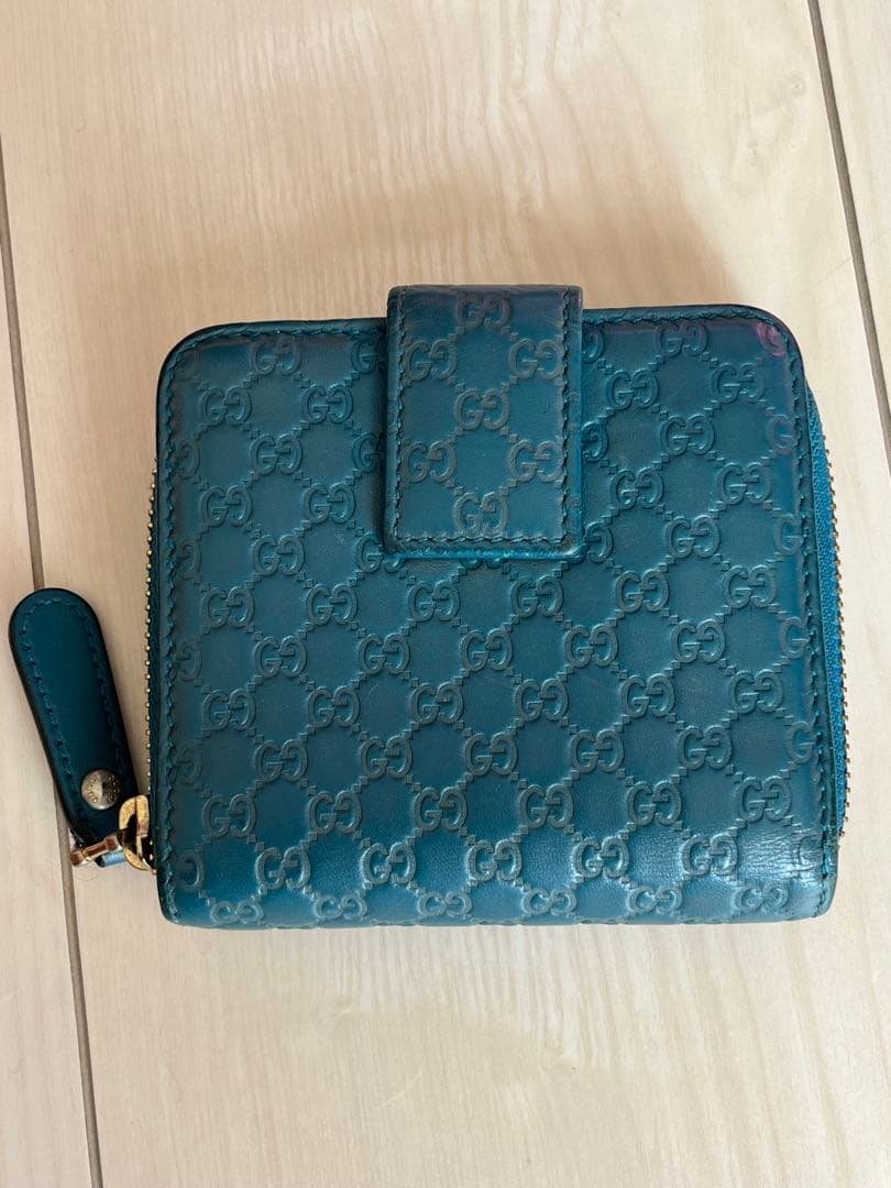 GUCCI GGパターン 二つ折り財布 緑